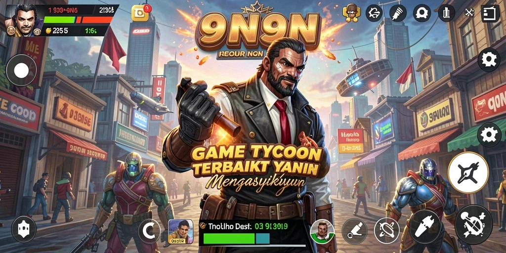 Tangkapan layar yang menunjukkan gameplay menakjubkan dari 9N9N.