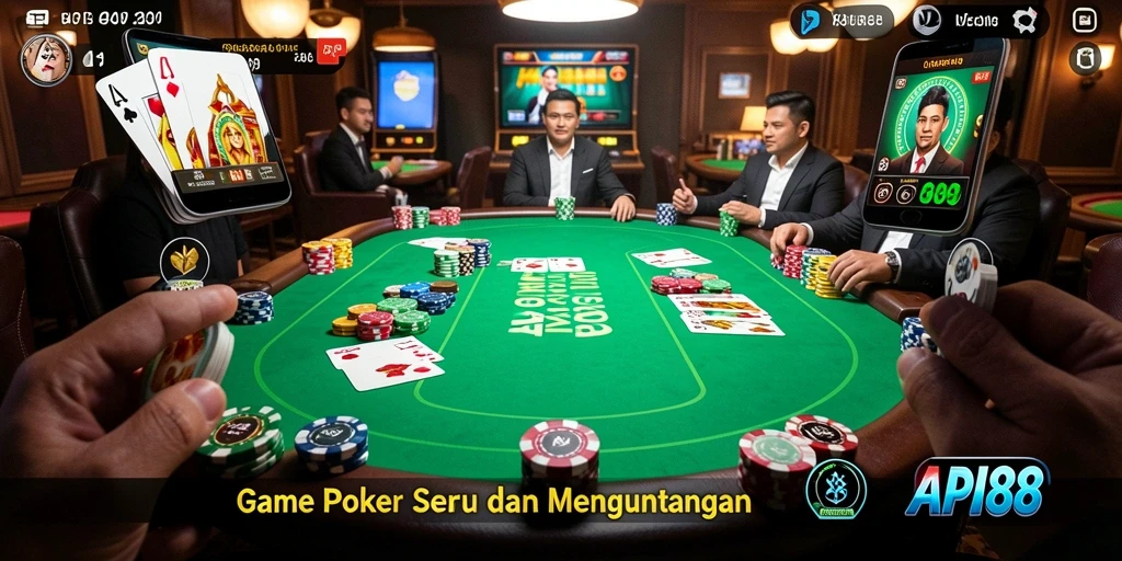 Tampilan menarik dari gameplay Poker di API88.