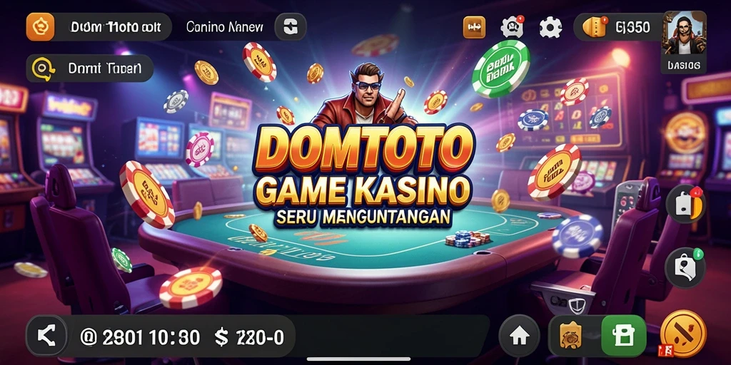 Screenshot utama DOMTOTO menampilkan pengalaman bermain Kasino yang mengasyikkan.