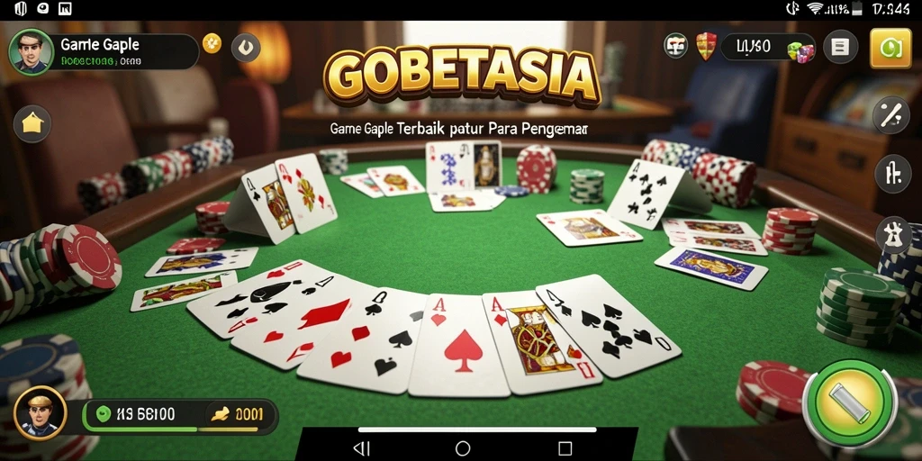 Tampilan gameplay seru GOBETASIA saat bermain Gaple secara online.