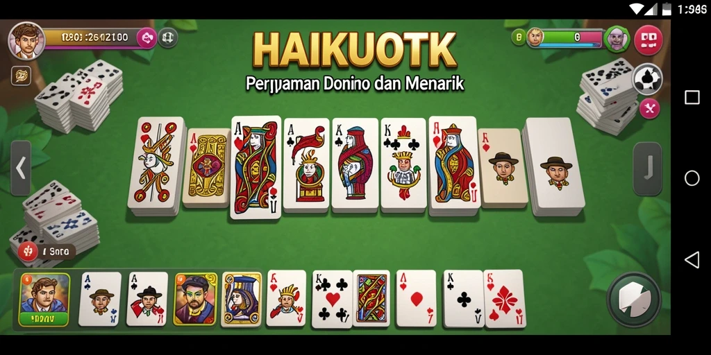 Tampilan gameplay menarik HAIKUOTK dengan domino berwarna-warni.