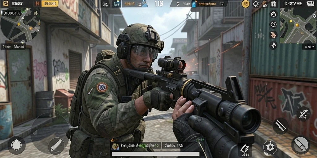 Gameplay seru dan menegangkan dalam IDRGAME FPS.