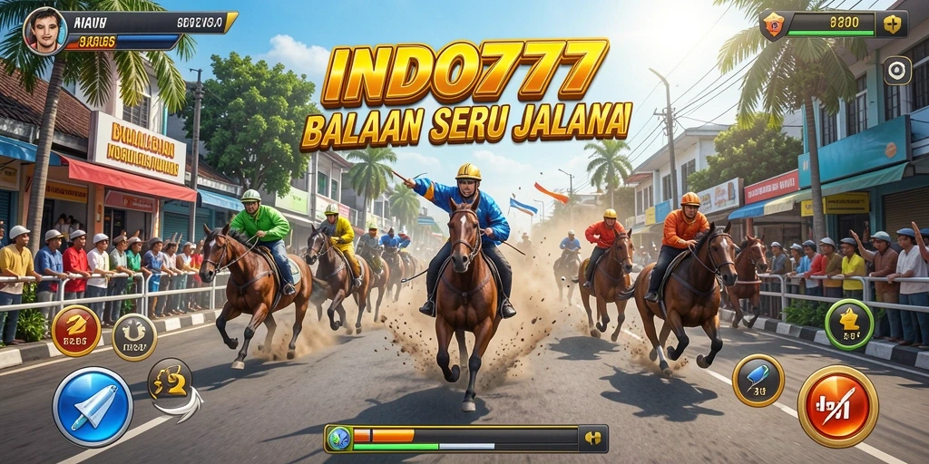 Tampilan gameplay INDO777 yang mendebarkan saat balapan.