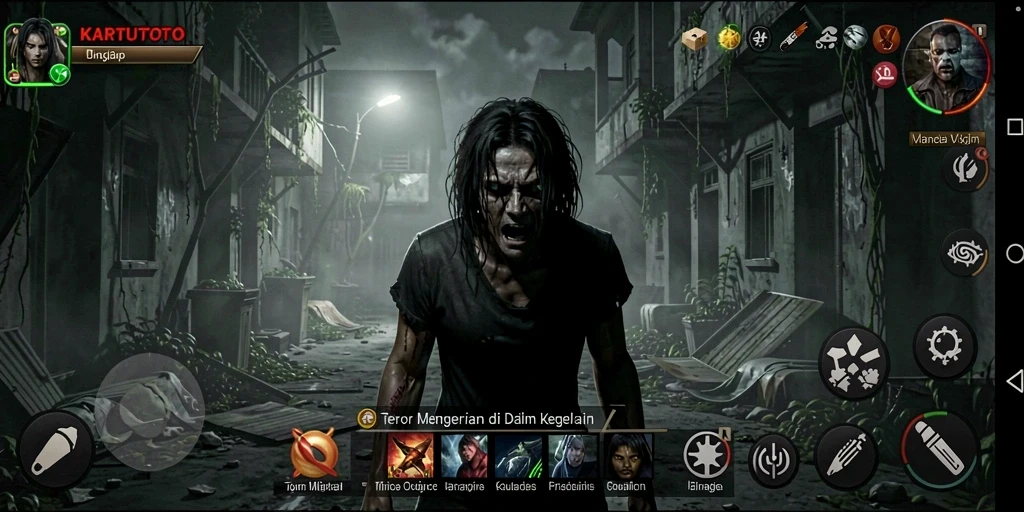 Screenshot menampilkan gameplay menakutkan KARTUTOTO.