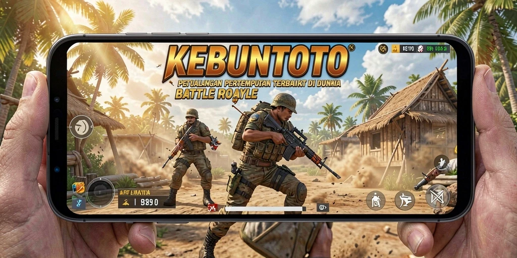 Tampilan aksi seru dalam gameplay KEBUNTOTO Battle Royale.