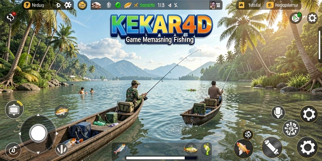 Screenshot menunjukkan pemain menikmati gameplay memancing yang mendebarkan.