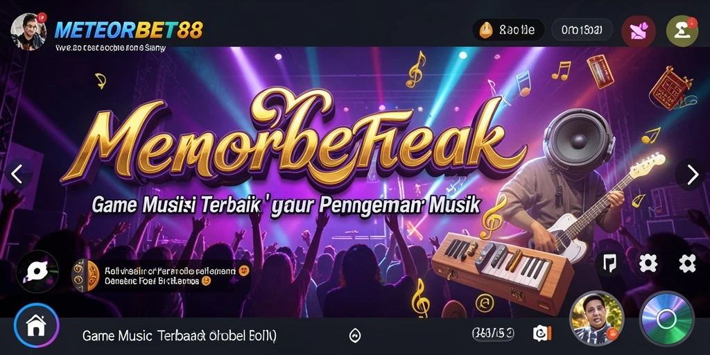 Tampilan gameplay METEORBET88 yang seru dengan musik interaktif.
