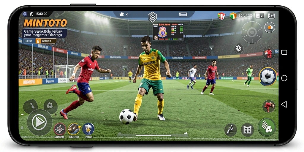 Tampilan menarik dari gameplay sepak bola di MINTOTO.
