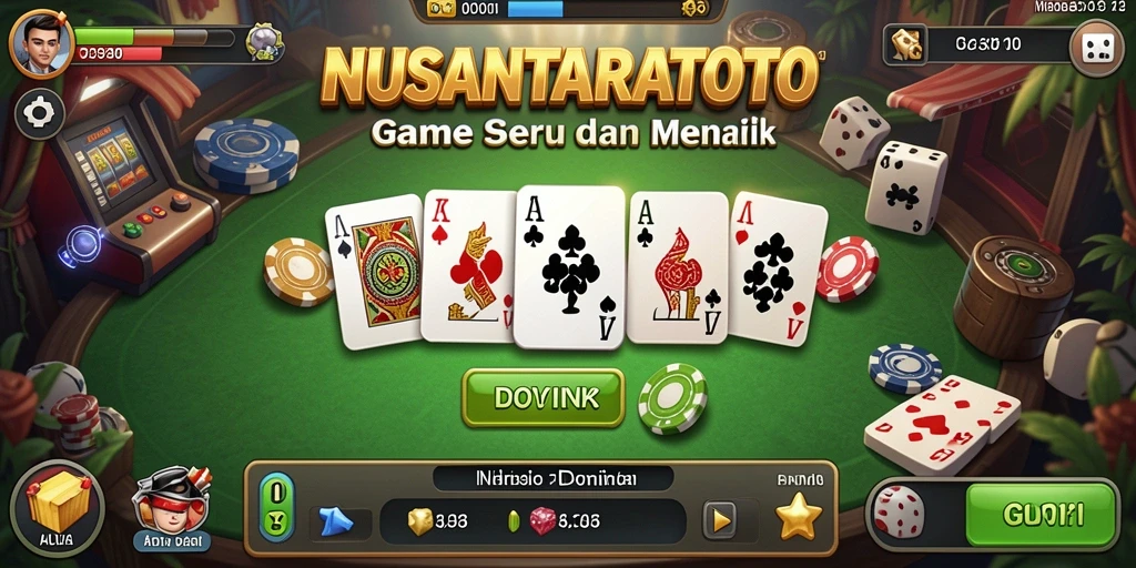 Tampilan layar permainan NUSANTARATOTO dengan pemain yang bersaing di Domino.