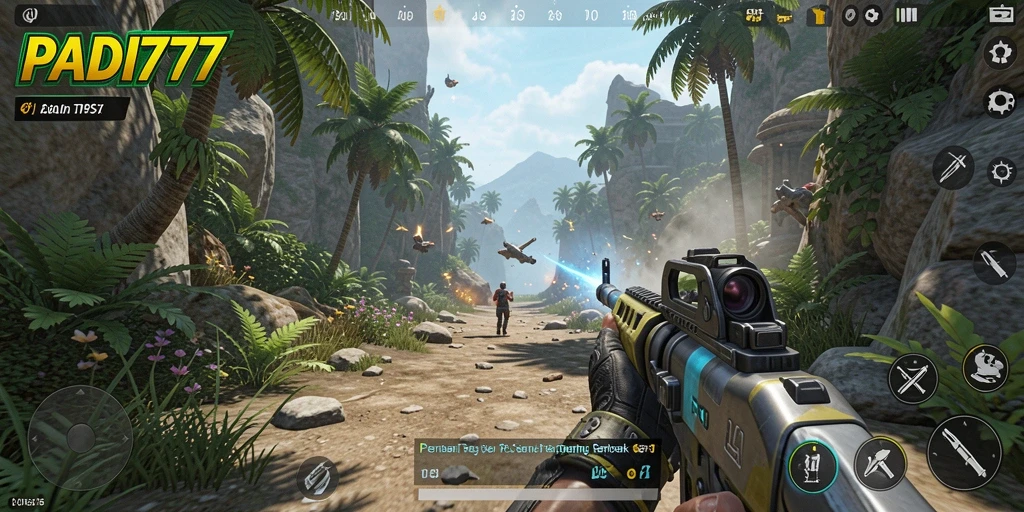 Tangkapan layar PADI777 menunjukkan aksi seru dalam gameplay TPS.