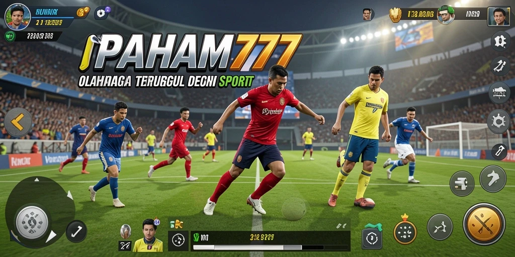Screenshot utama PAHAM777 menampilkan aksi permainan olahraga yang seru.