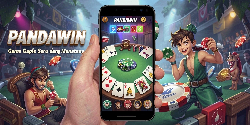 Tampilan gameplay seru dalam PANDAWIN saat bermain Gaple.