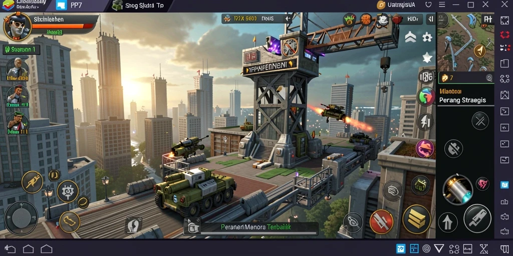 Gameplay menarik di PP7 dengan menara strategis yang mendebarkan.