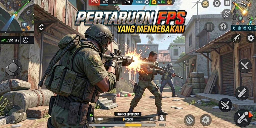 Tangkapan layar gameplay PT89 menampilkan aksi tembak-menembak yang intens.