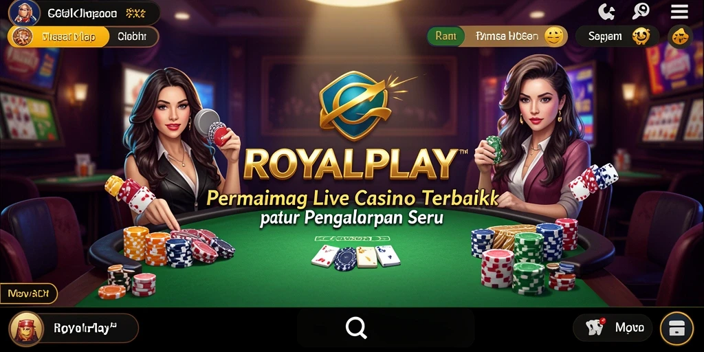 Tampilan gameplay Live Casino yang mendebarkan dan interaktif di ROYALPLAY.