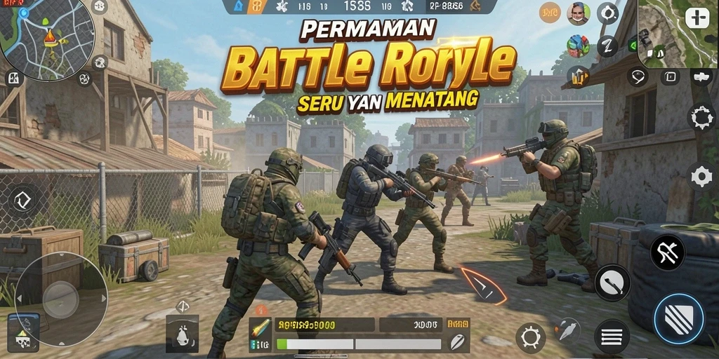 Tampilan menarik dari gameplay Battle Royale di RP888.