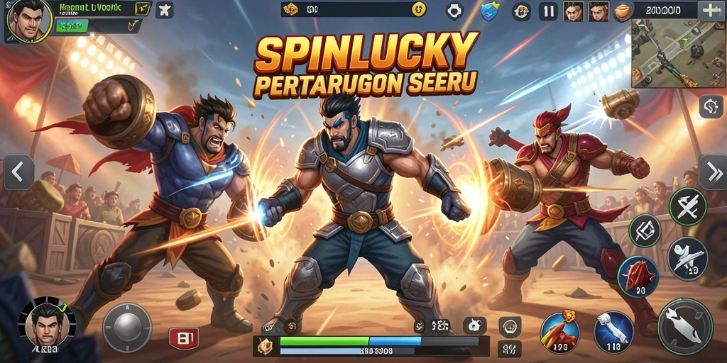 Tangkapan layar aksi seru dari gameplay Battle Royale SPINLUCKY.