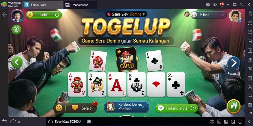 Screenshot gameplay dari TOGELUP yang menunjukkan aksi seru bermain Domino.