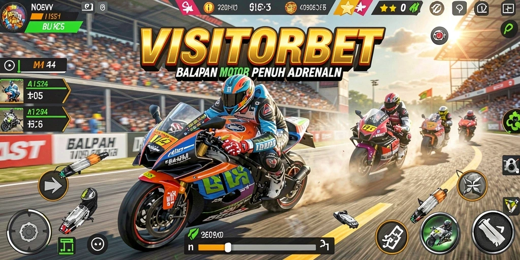 Gameplay seru dalam balapan motor tercepat di VISITORBET.